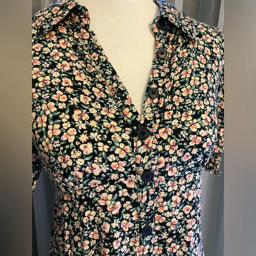 Free people Debbie-Jean shirt dress floral button front maxi - Picture 5 of 11